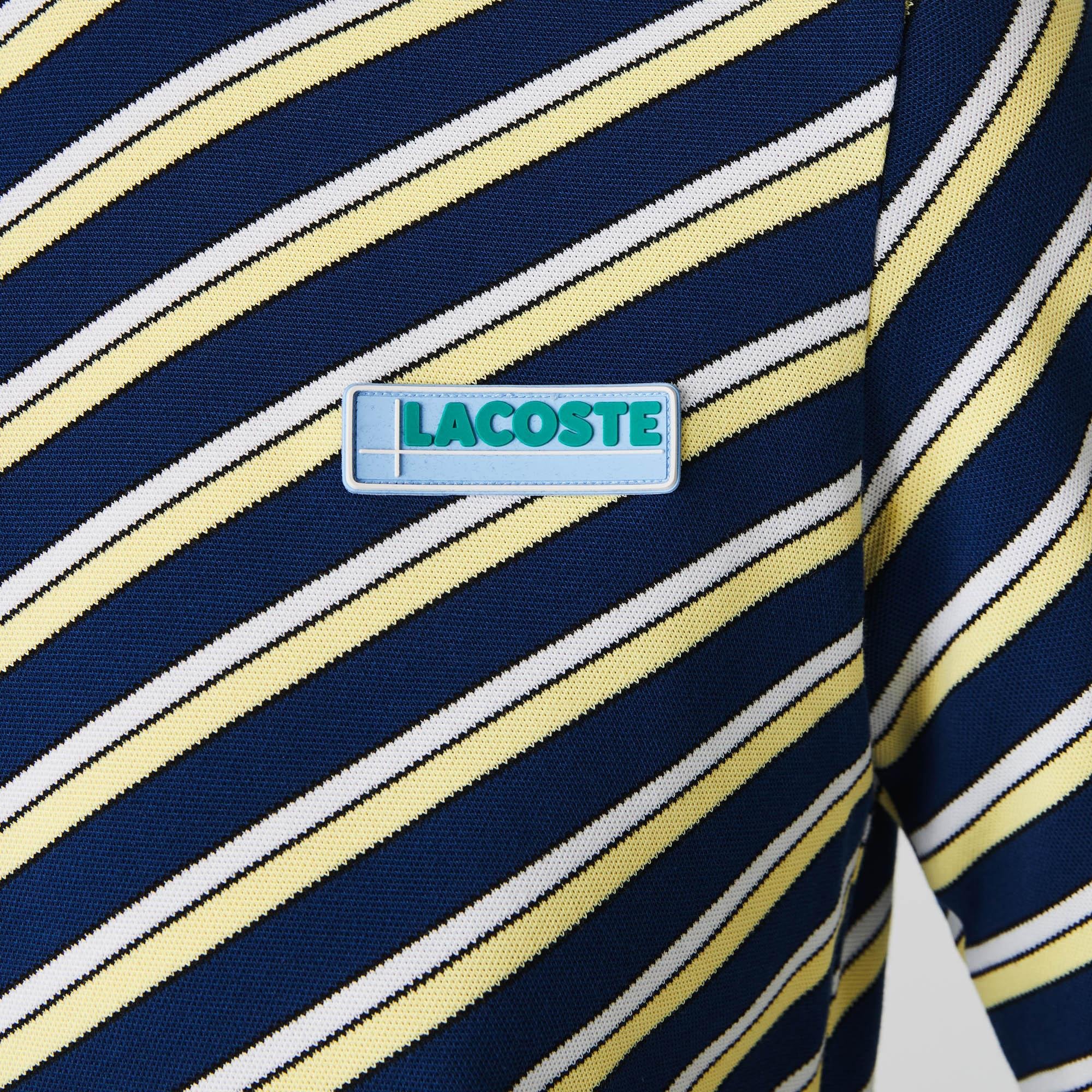 Lacoste Women's LIVE Colorfully Striped Piqué Turtleneck T-shirt