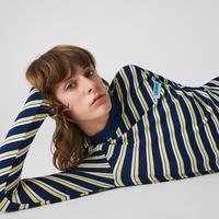 Lacoste Women's LIVE Colorfully Striped Piqué Turtleneck T-shirtE4X
