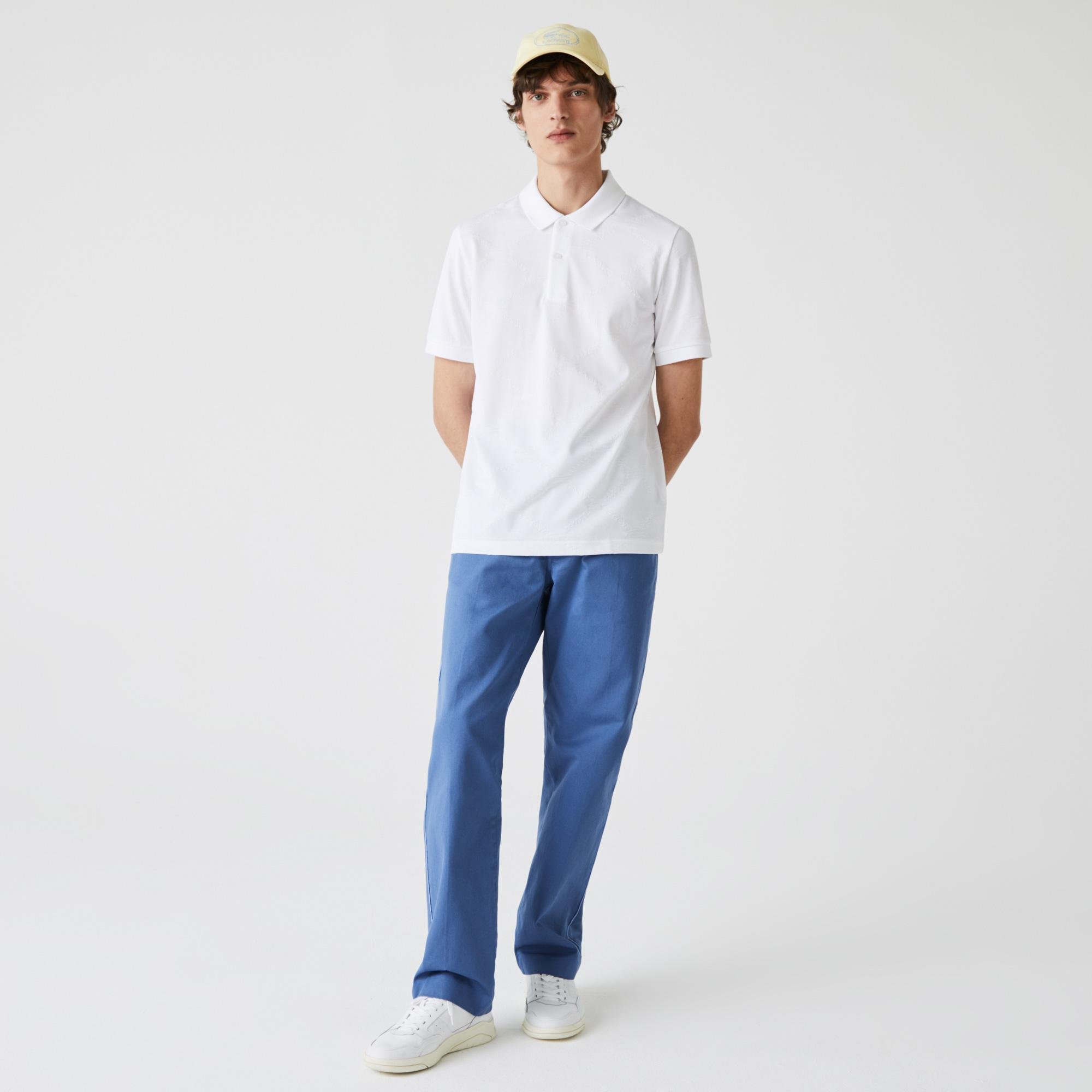 Lacoste Men’s Lacoste LIVE Standard Fit Monogram Patterned Polo Shirt
