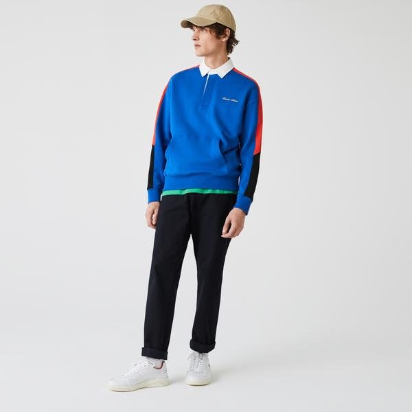 Lacoste Men’s LIVE Colorblock Fleece Polo Shirt Sweatshirt