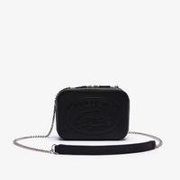 Lacoste Women’s Croco Crew Grained Leather Zip Shoulder Bag000