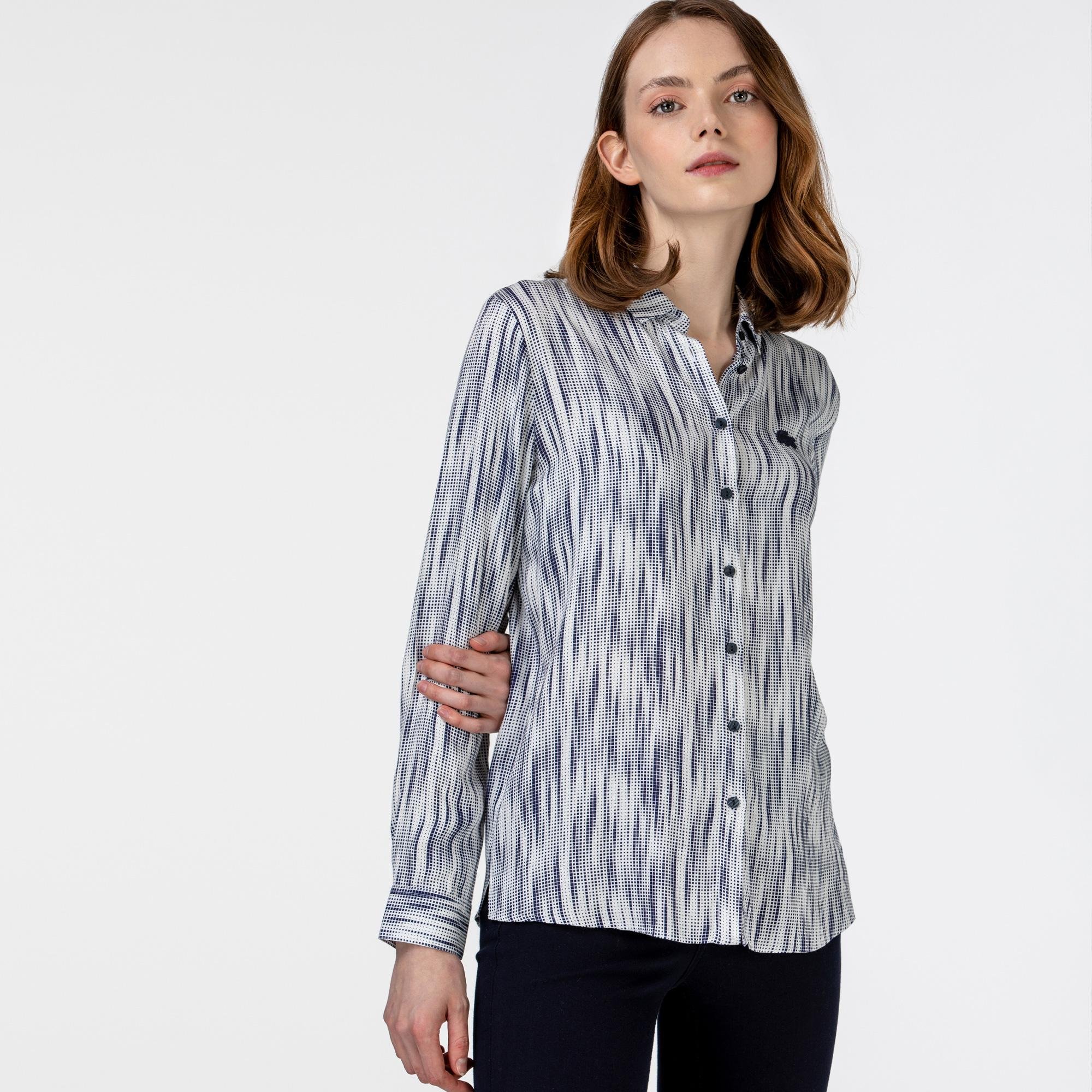 Lacoste Dámska tkaná košeľa  s dlhými rukávmi