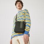 Lacoste Men’s Chantaco Vertical Graphic Matte Piqué Leather Zip Bag