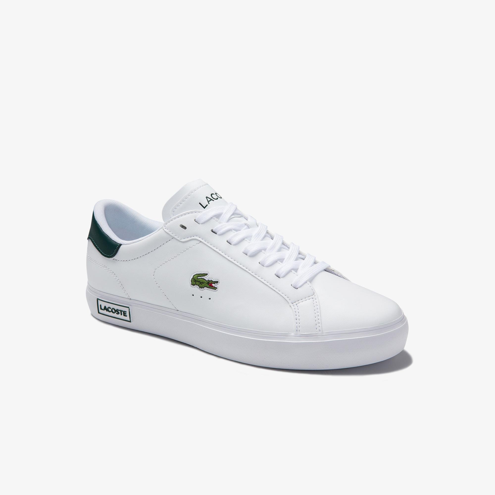 Lacoste Powercourt 0520 1 Sma Erkek Beyaz - Koyu Yeşil Sneaker