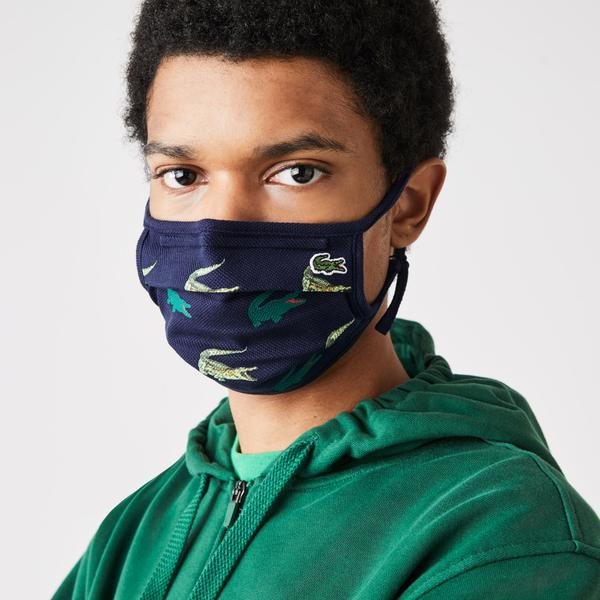 Lacoste L.12.12 maska ochronna do twarzy z bawełny piqué