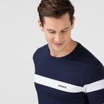 Lacoste férfi kerek nyakú kontrasztos csíkos pamut póló