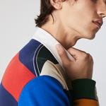 Lacoste L!VE Męska bawełniana koszulka polo Loose Fit w bloki kolorystyczne w stylu rugby