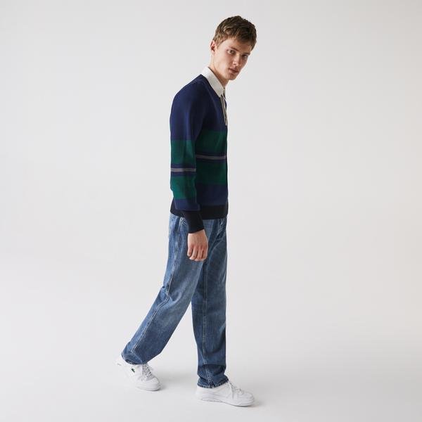 Lacoste Men’s Loose Cut Five-Pocket Cotton Denim Jeans