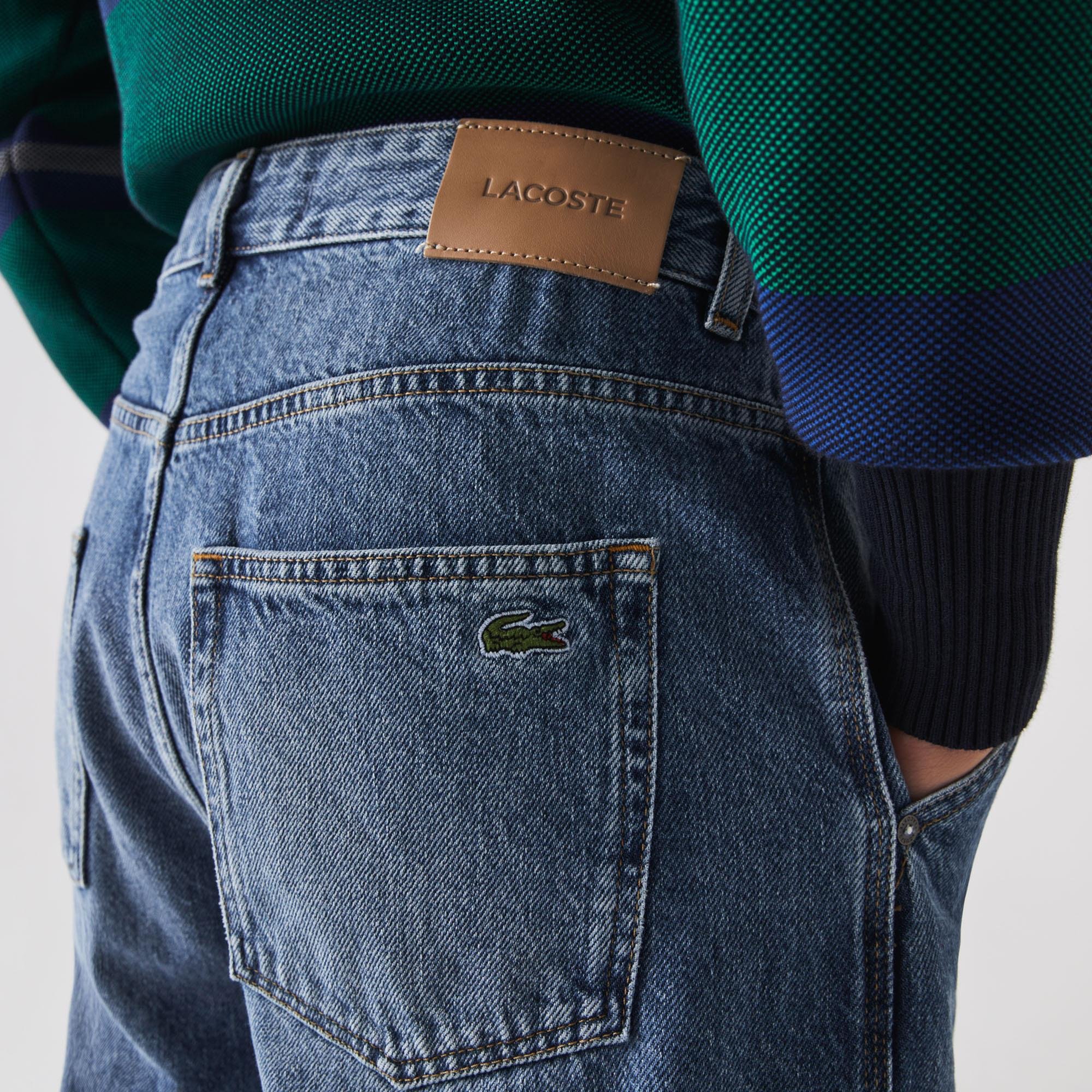 Lacoste Męskie jeansy z pięcioma kieszeniami o luźnym kroju z jeansu bawełnianego