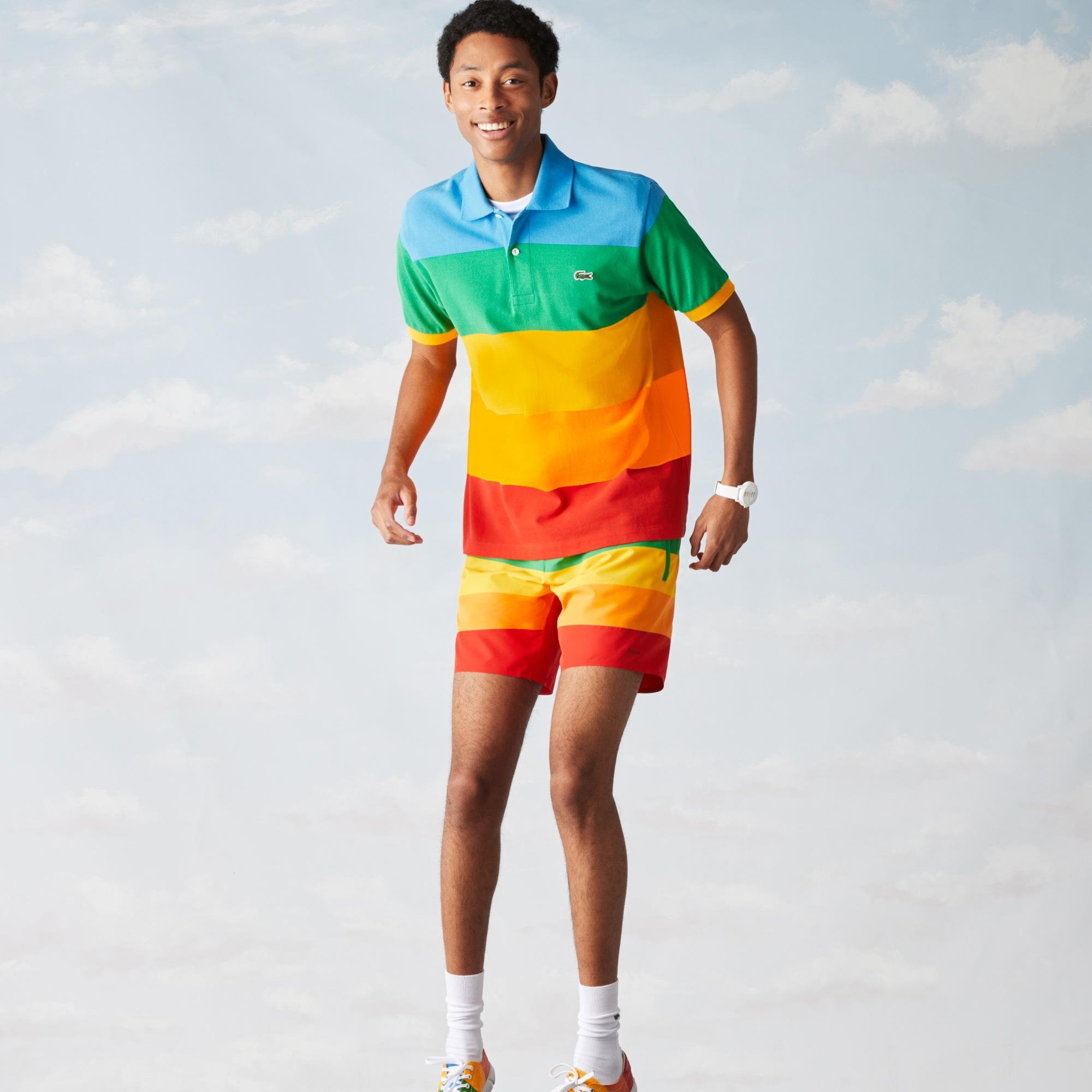 Lacoste x Polaroid Men’s Colour Striped Classic Fit Polo Shirt