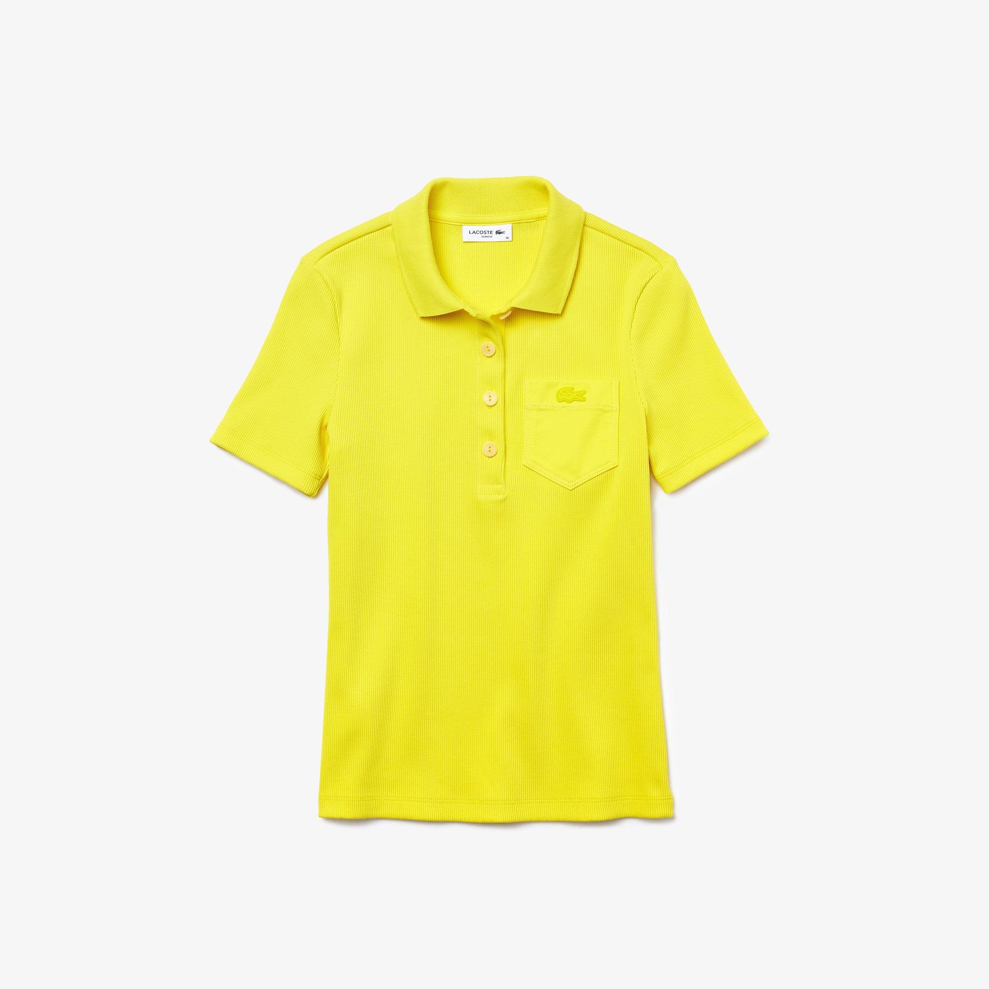 Lacoste women shirt polo Slim Fit from cotton  striped