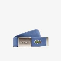 Lacoste Men's Made İn France Lacoste Engraved Buckle Woven Fabric BeltD24