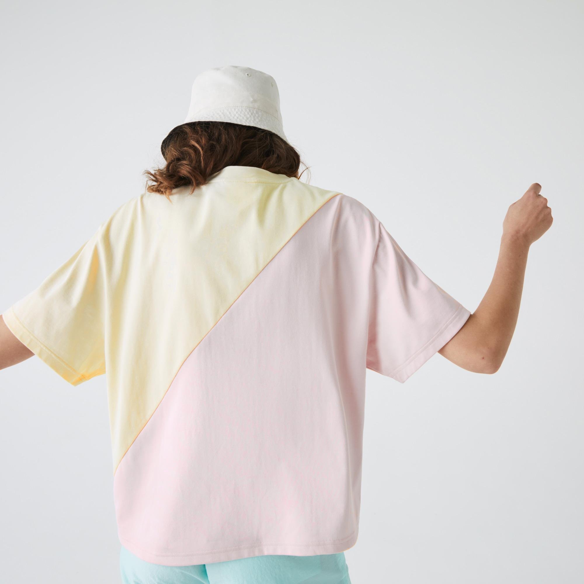 Lacoste LIVE Women’s Loose Bicolour Cotton T-shirt