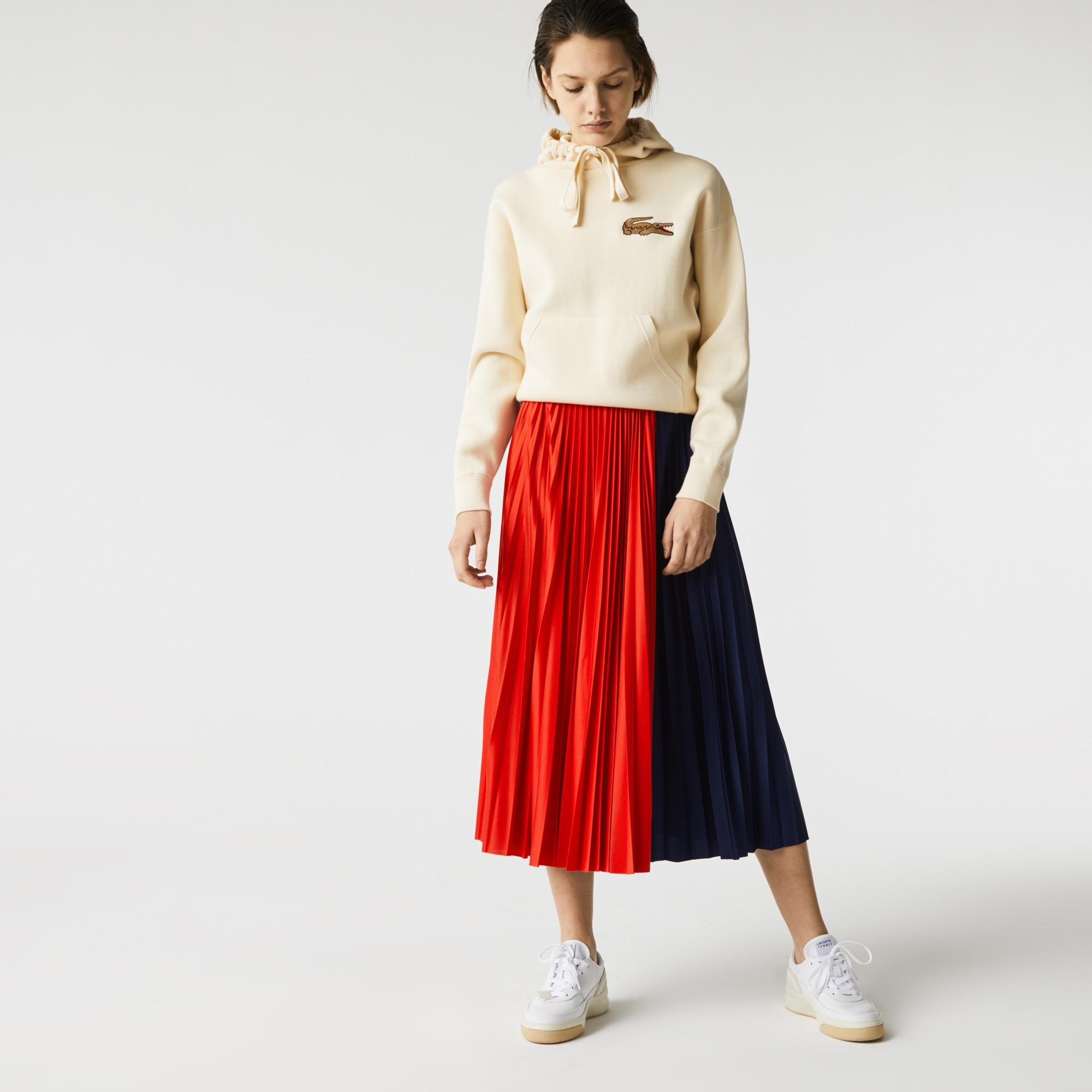 Lacoste women Color-block pleated midi skirt