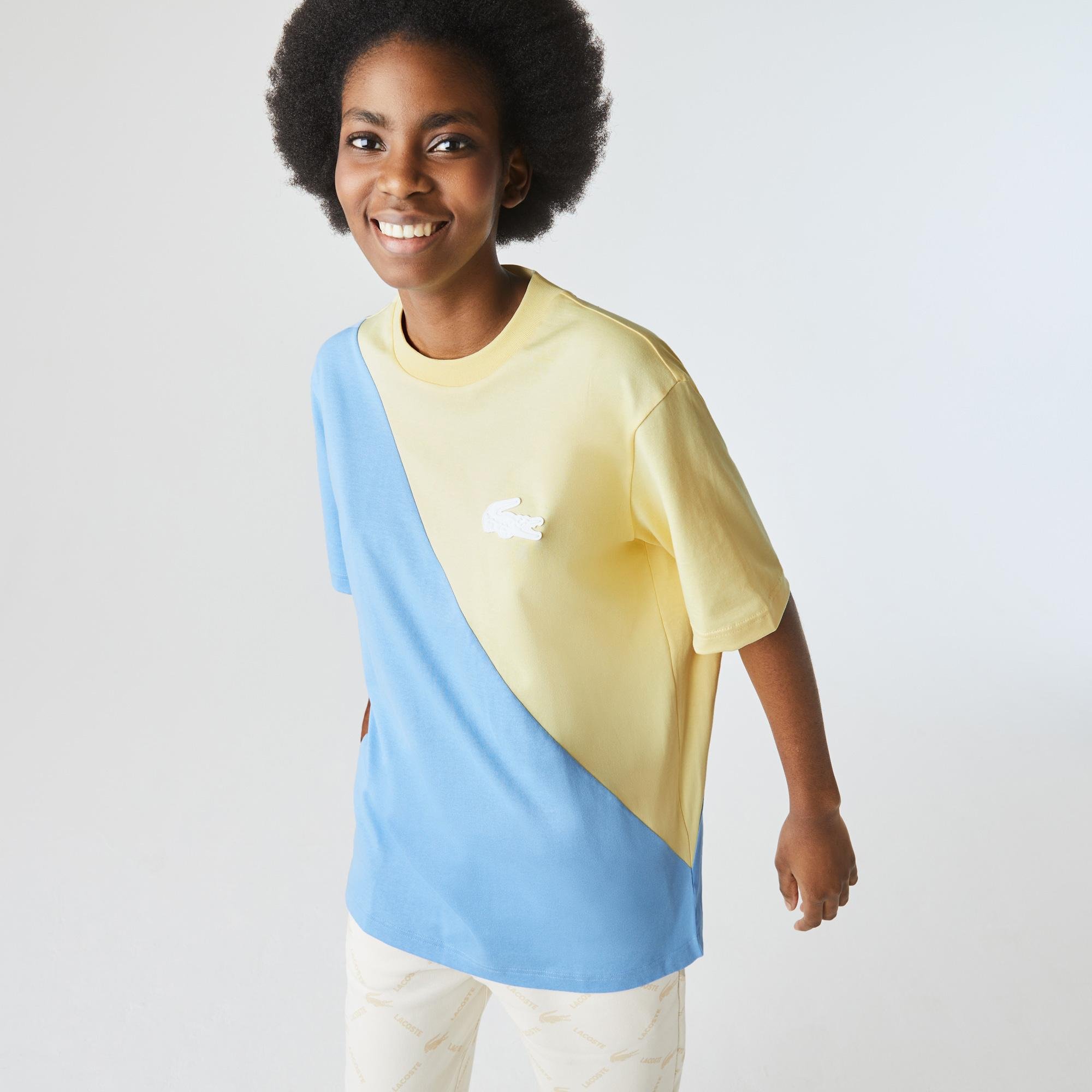 Lacoste Unisex LIVE Loose Fit Bicolour Cotton T-shirt
