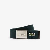 Lacoste Men's Made İn France Lacoste Engraved Buckle Woven Fabric BeltG30