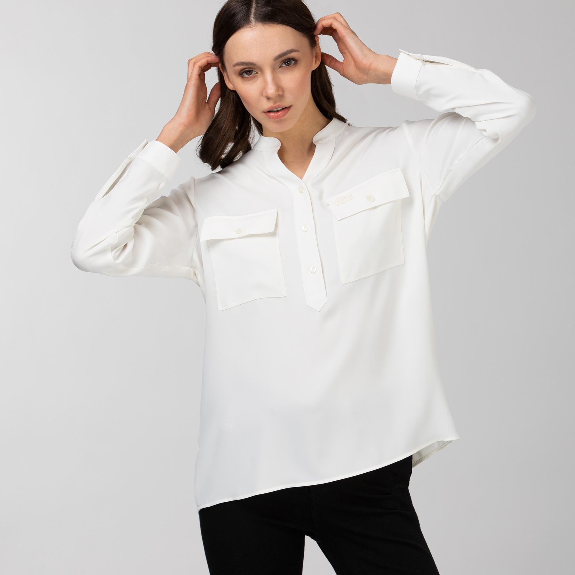 Lacoste  Ženy tkaná košile s dlouhým rukávem