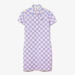Lacoste Women’s LIVE Checkerboard Pattern Cotton Piqué Polo Dress