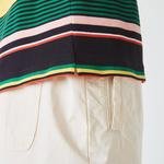 Lacoste L!VE Unisex Embroidered Striped Cotton Piqué Polo