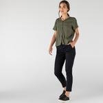 Lacoste black women's trousers with a fitted cut