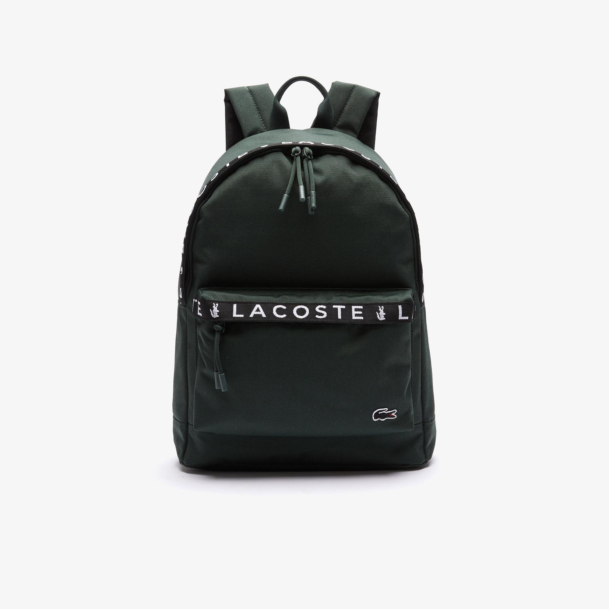 Lacoste Men’s Neocroc Lettered Bands Canvas Backpack