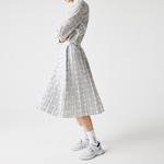 Lacoste Women's Patterned Flowy Mid-Length Pleated Skirt