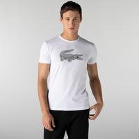 Lacoste męski T-shirt z oddychającego dżerseju z nadrukiem 3D z logo krokodyla SPORT522