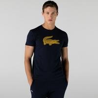 Lacoste męski T-shirt z oddychającego dżerseju z nadrukiem 3D z logo krokodyla SPORTZFH