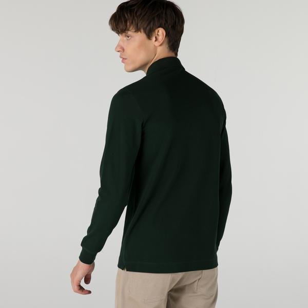 Smart Paris Long-sleeve Stretch Cotton Piqué Polo Shirt