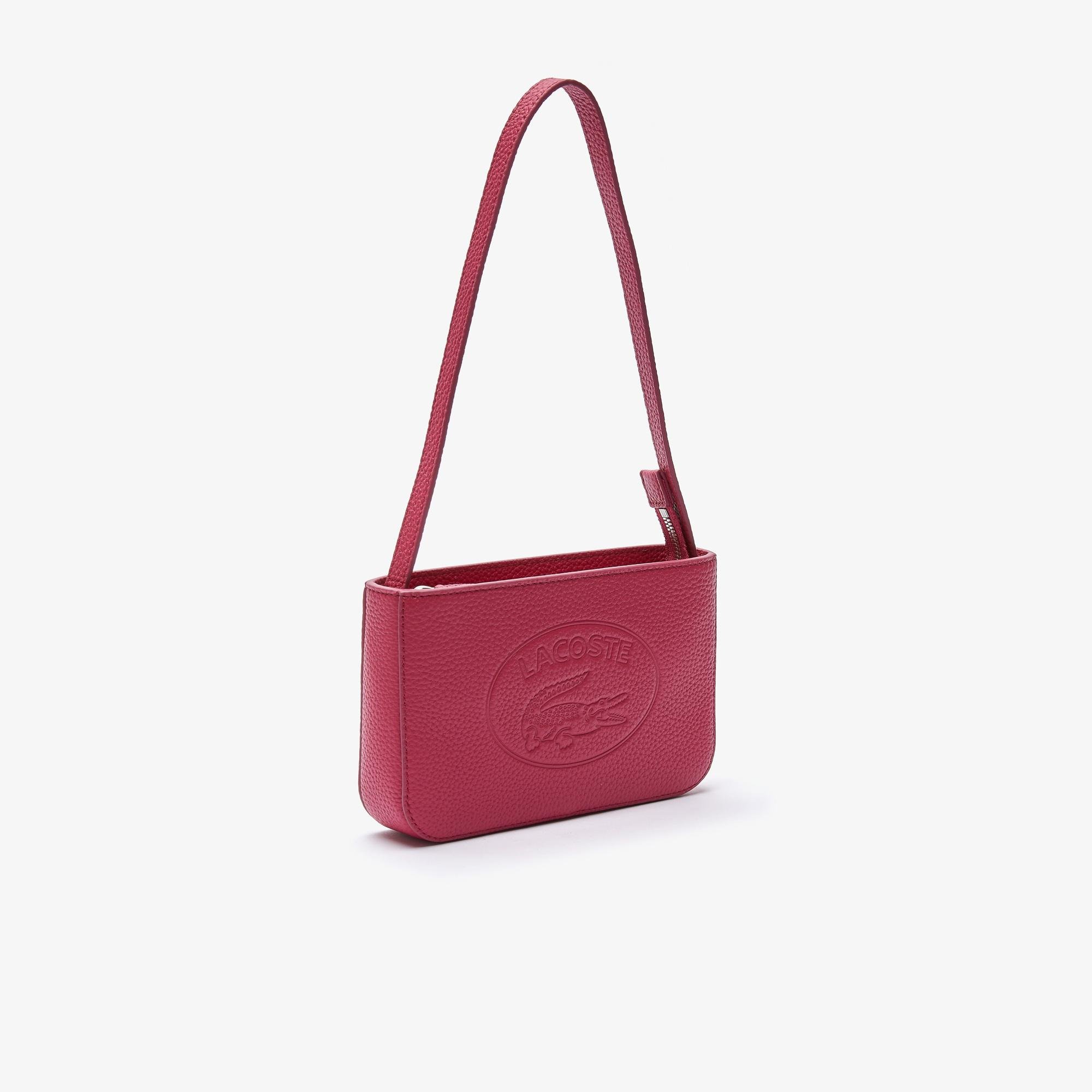 Lacoste Women’s Croco Crew Grained Leather Baguette Bag