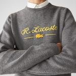 Lacoste Sweter męski z wełny i bawełny z haftowanym napisem 