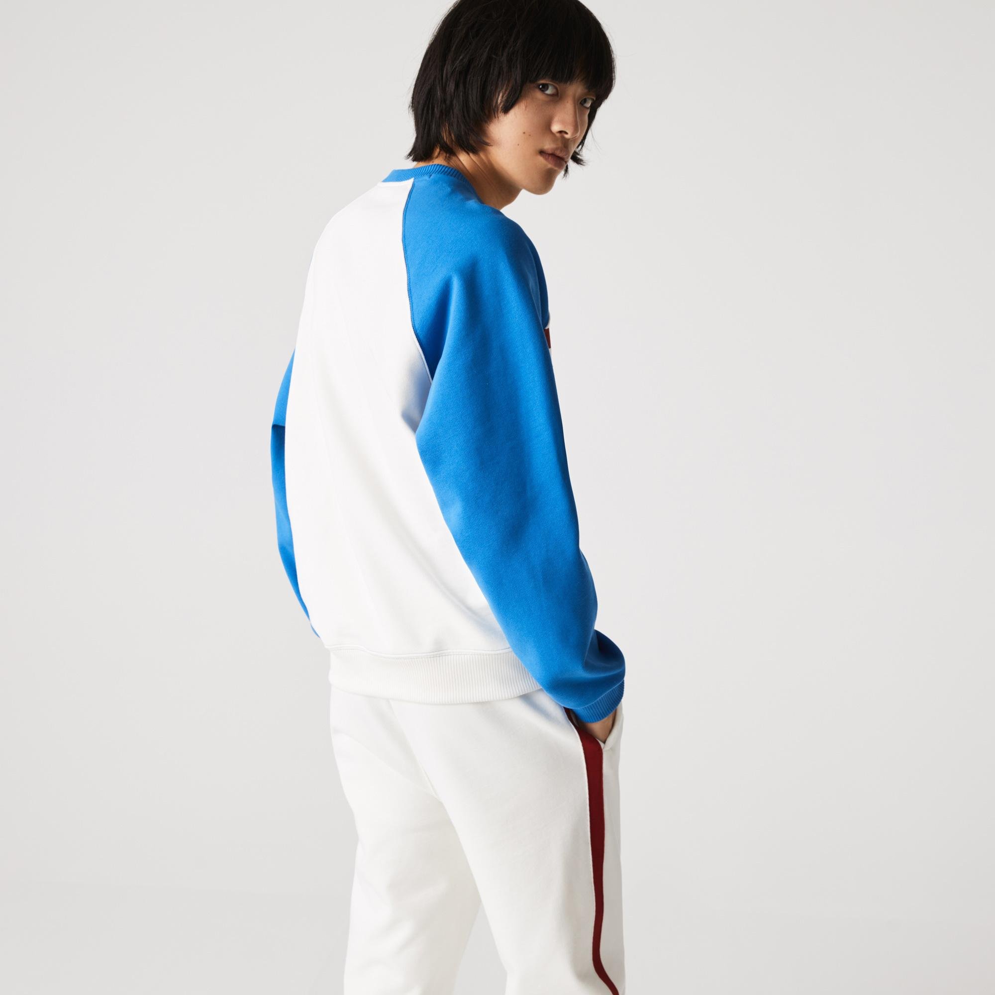 Lacoste Męska bluza polarowa, Loose Fit, z blokami kolorystycznymi, Made in France 
