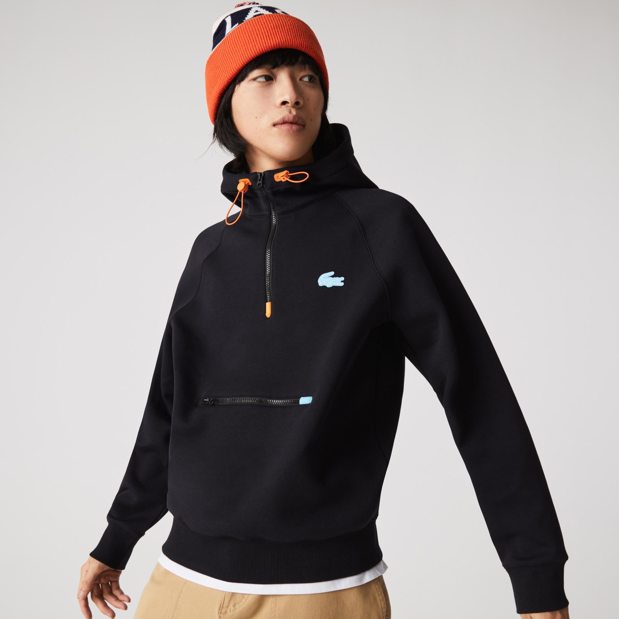 Lacoste Men’s Colored Details Hooded Pullover Sweatshirt