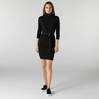 Lacoste Kadın Regular Fit Uzun Kollu Boğazlı Yaka Siyah Elbise11S