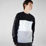 Lacoste Men’s Crew Neck Lettered Colorblock Fleece Sweatshirt