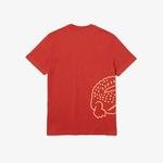 Lacoste Men’s Crew Neck Crocodile Print Organic Cotton T-shirt