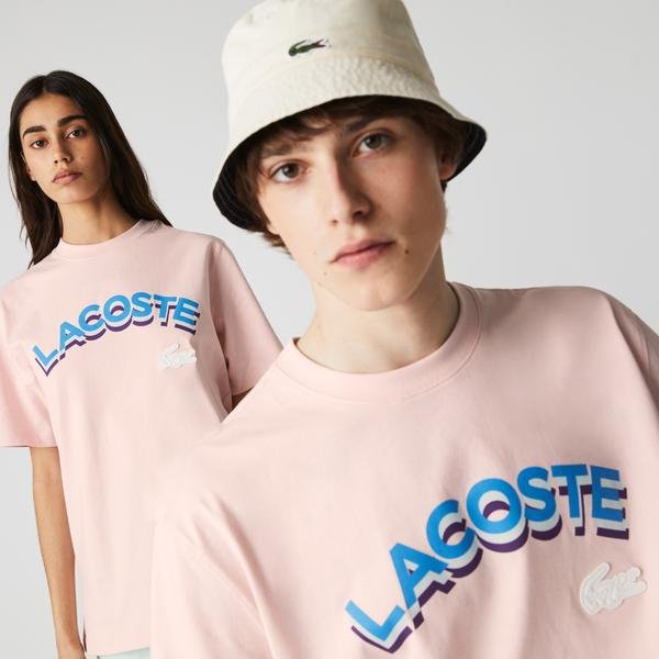 Lacoste L!ve koszulka unisex o luźnym kroju z okrągłym dekoltem