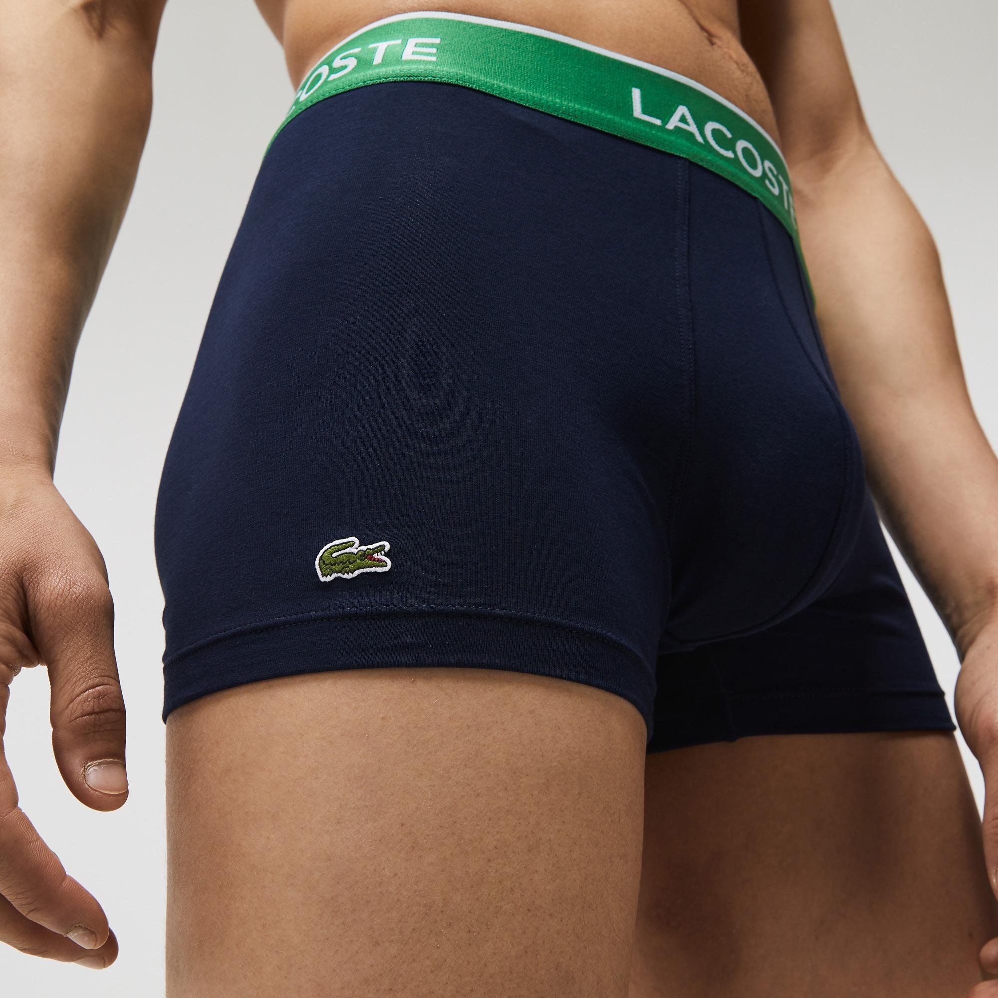 Lacoste Pack Of 3 Navy Casual Trunks With Contrasting Waistband