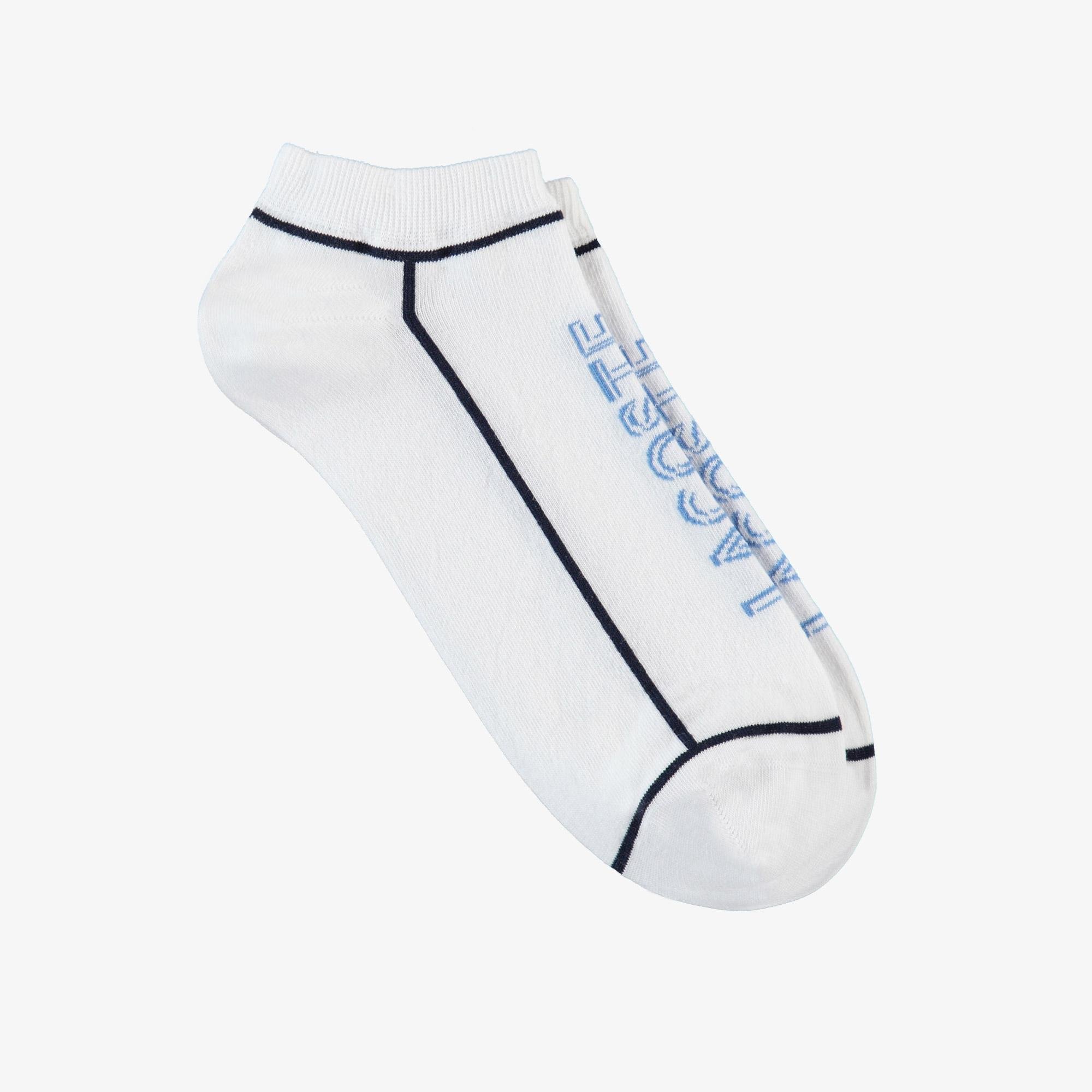 Lacoste Unisex Kısa Baskılı Beyaz Çorap