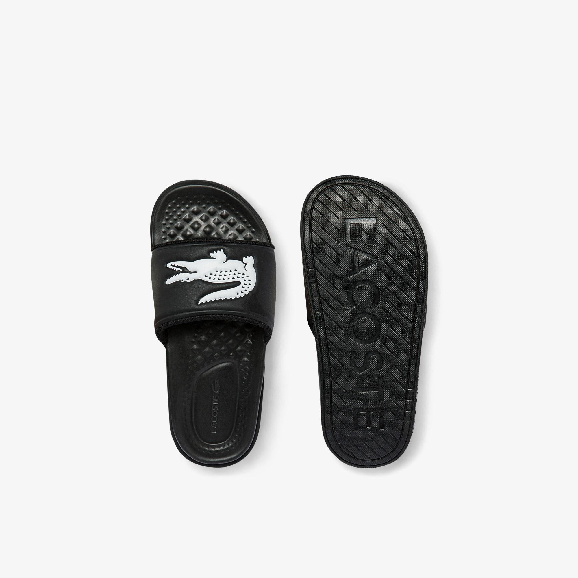Lacoste Women's Croco Dualiste Synthetic Logo Strap Slides