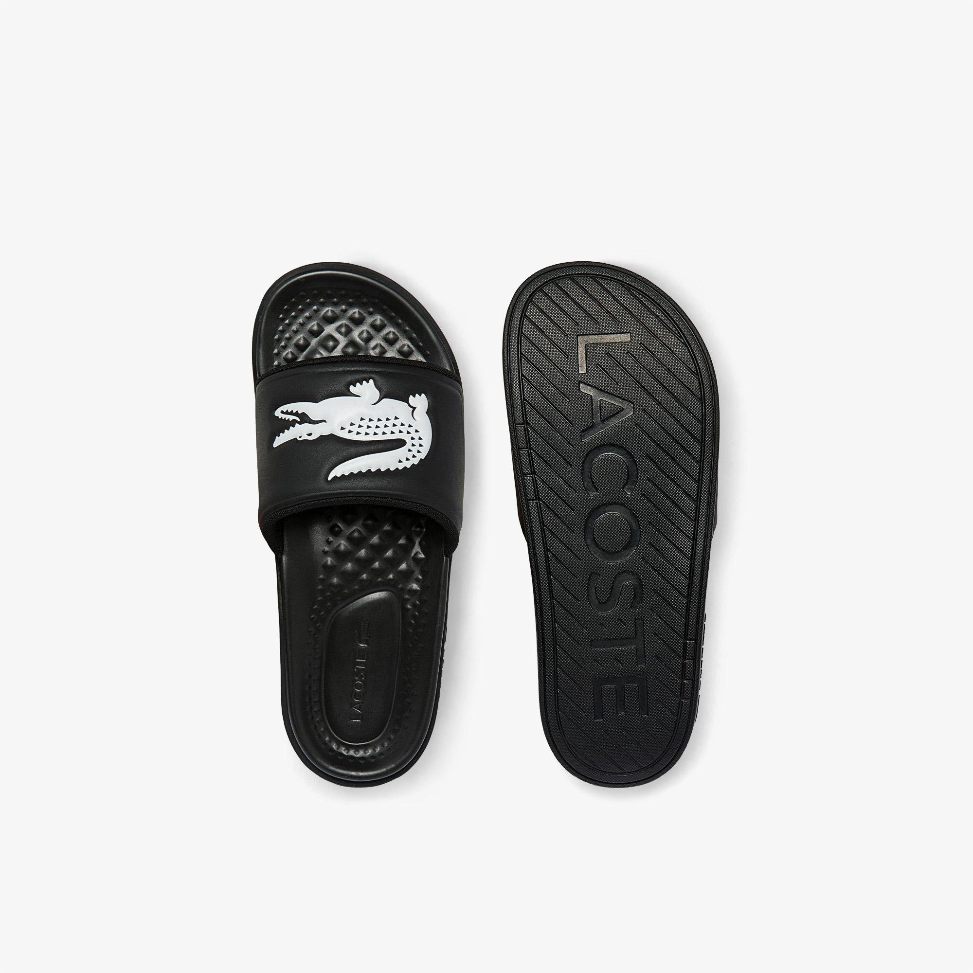 Lacoste Men's Croco Dualiste Synthetic Logo Strap Slides