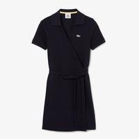 Lacoste Women’s  L!VE Stretch Cotton Piqué Wraparound Polo DressHDE