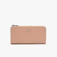 Lacoste Women's Chantaco Zippered Matte Piqué Leather Wallet665