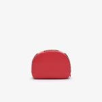Lacoste Women's Croco Crew Zippered Grained Leather Shoulder Bag