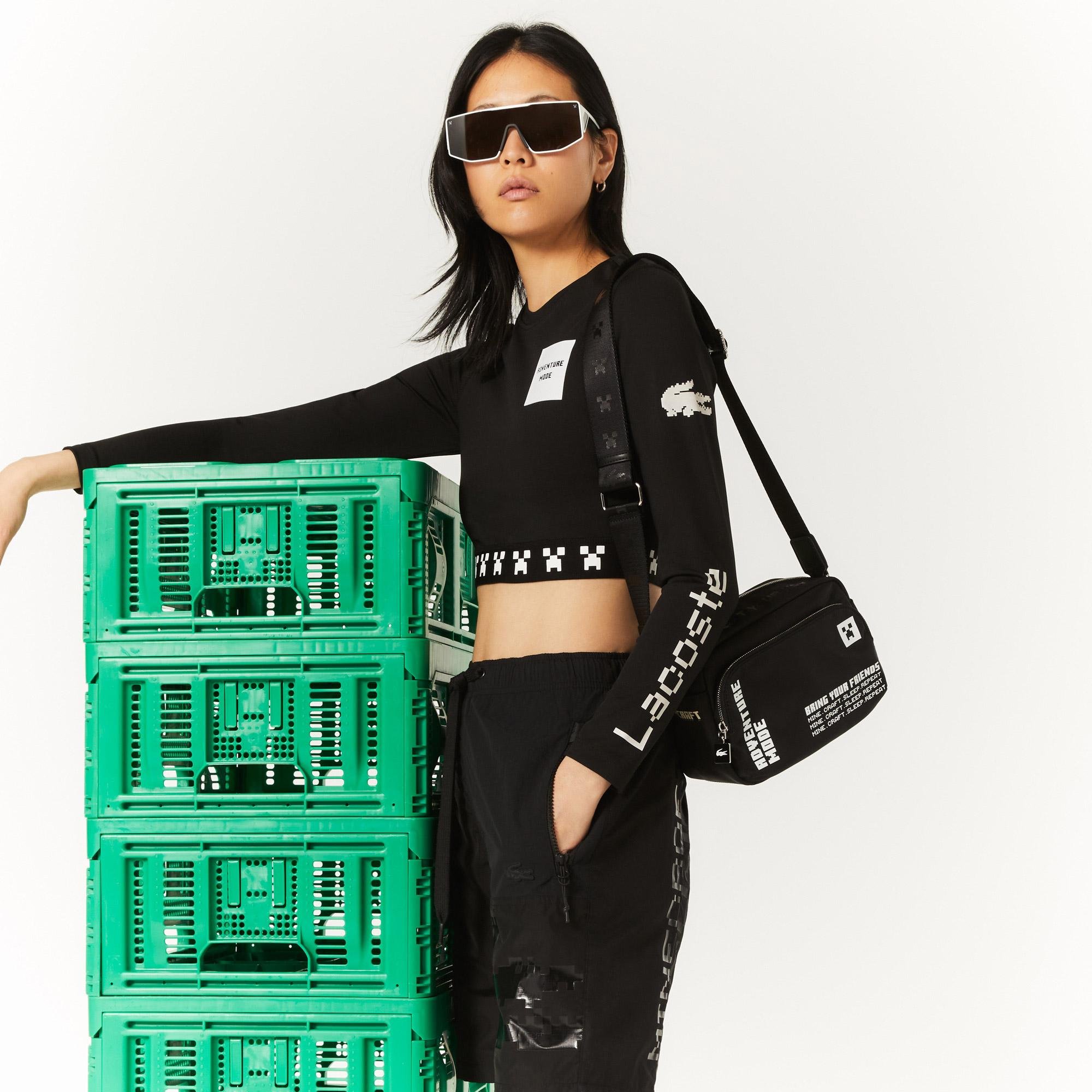 Lacoste Unisex x Minecraft Nylonowa torba na ramię z nadrukiem