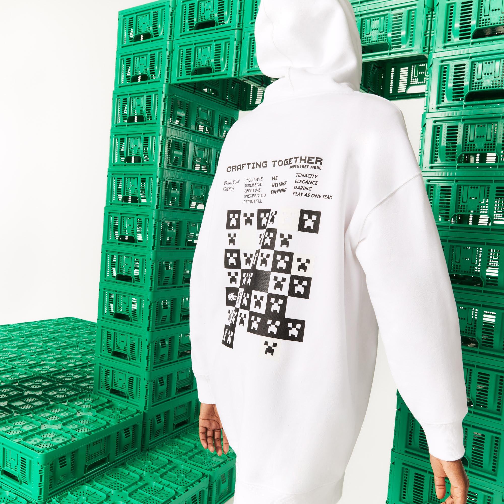 Lacoste  dámske L!VE x Minecraft organické flísové šaty s kapucňou