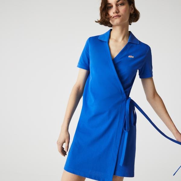 Lacoste Women’s  L!VE Stretch Cotton Piqué Wraparound Polo Dress