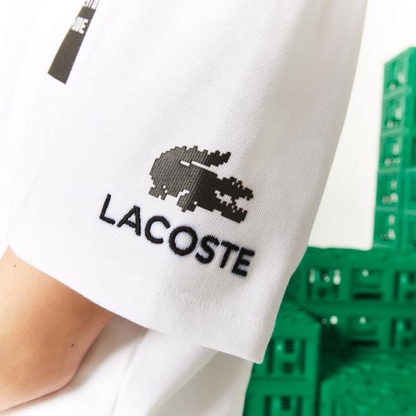 Lacoste  dámske krátke tričko z organickej bavlny L!VE x Minecraft