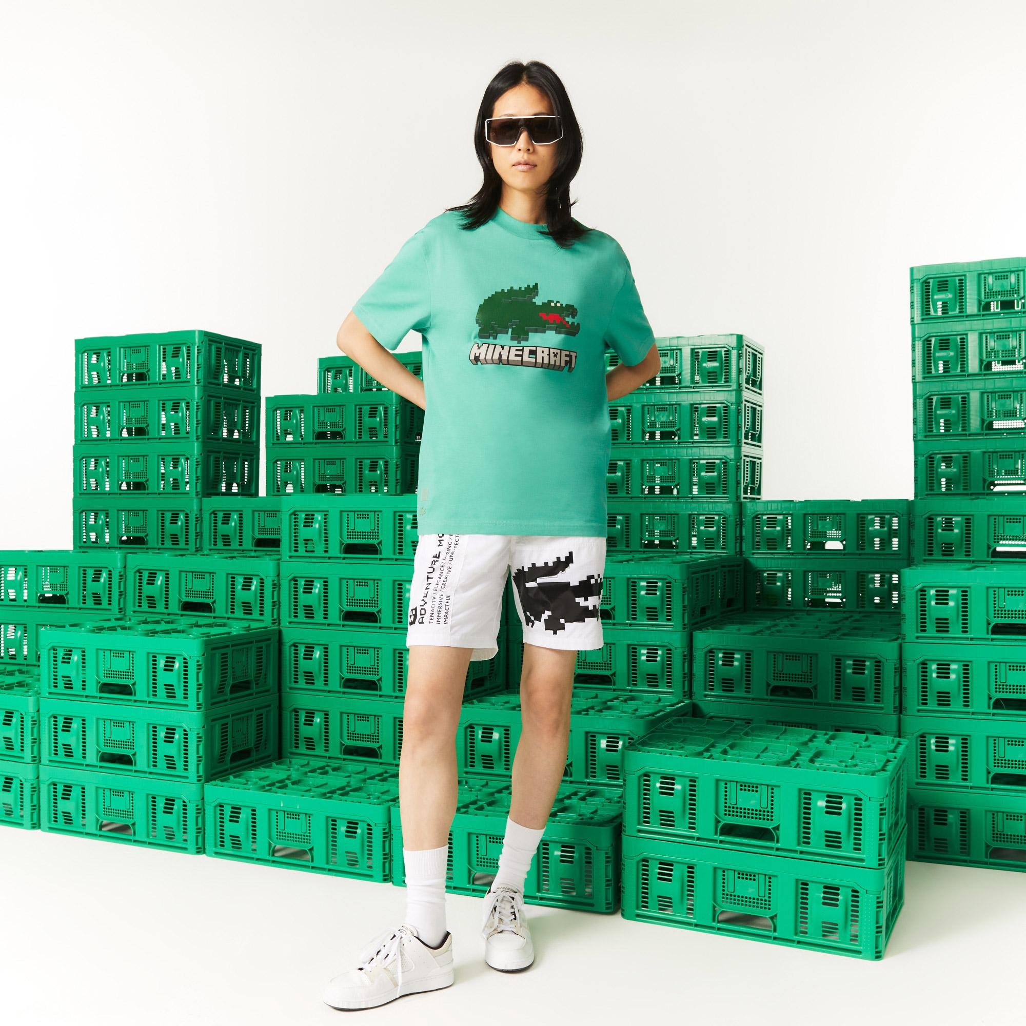 Lacoste  Unisex x Minecraft tričko s potlačou z organickej bavlny