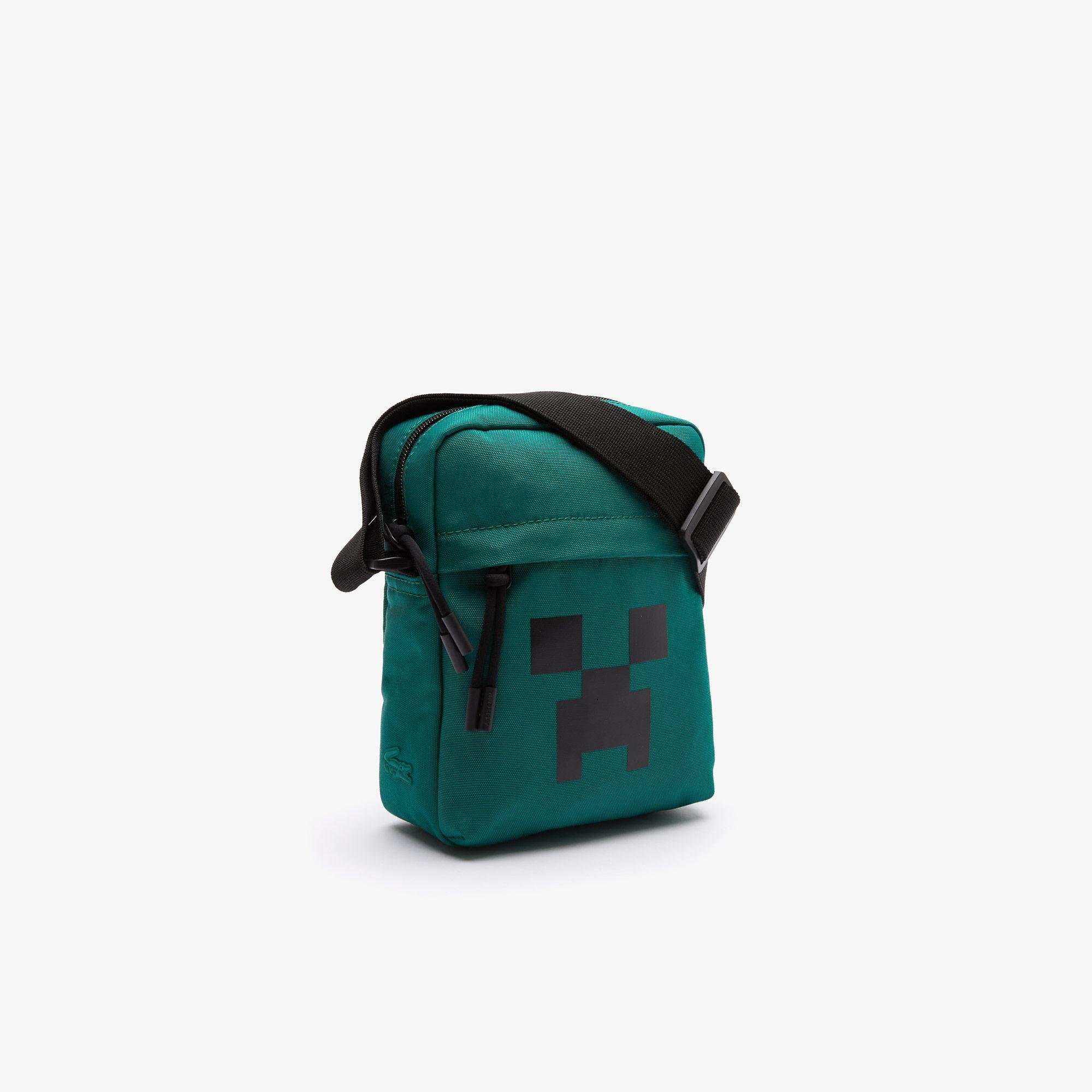 Lacoste x Minecraft Pánská vertikální plátěná taška přes rameno s potiskem